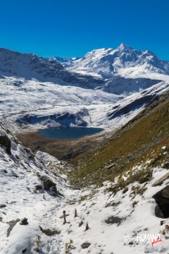 Lago Verney e Piccolo San Bernardo dopo la prima nevicata autunnale (La Thuile)