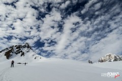 Il Monte Bianco tra le nuvole alla Tsa di Arp (Courmayeur)