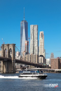 Vista su Manhattan dal Brooklyn Bridge Park